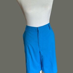 Puma White and Blue Athletic Shorts with Orange Logo